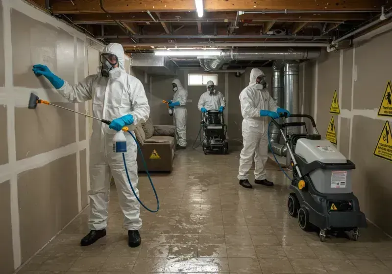 Basement Moisture Removal and Structural Drying process in Mendon, VT